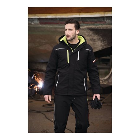 Softshell-Berufsparka Terrax Workwear Gr.M schwarz/limette TERRAX