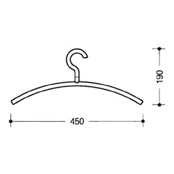 Kleiderb.570.3B 92 Ku.92 grau ma B.450mm H.190mm HEWI