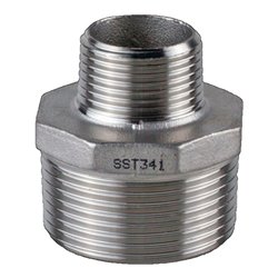 Reduzierdoppelnippel EN 10226-1 NPS2 Zoll NPS2 1 1/2 Zoll 8-kant 54,5mm