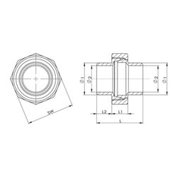 Anschweißverschraubung EN 10226-1 NPS 17,2 Zoll kon.dichtend 32,5mm 12,5mm 10mm