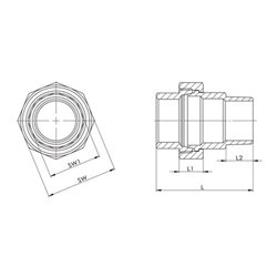 Verschraubung EN 10226-1 NPS 1 1/2 Zoll fl.dichtend 79mm 19mm 23mm SPRINGER