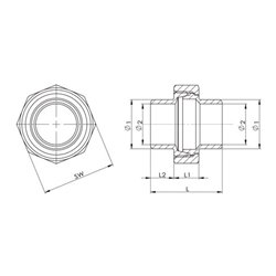 Anschweißverschraubung EN 10226-1 NPS 76,1 Zoll fl.dichtend 68mm 23mm 22,5mm