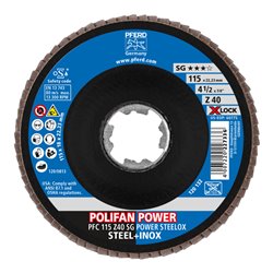 PFERD TOOLS POLIFAN-Fächerscheibe PFC 115 Z40 SG POWER STEELOX/X-LOCK