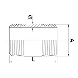Rohrdoppelnippel EN 10226-1 NPS 1/4 Zoll 150mm SPRINGER