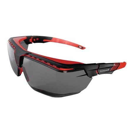 Schutzbrille Avatar OTG Bügel schwarz/rot,Scheibe grau PC HONEYWELL