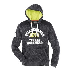 Strickfleecehoody Terrax Workwear Gr.XXXL schwarz melange/limette/orange TERRAX