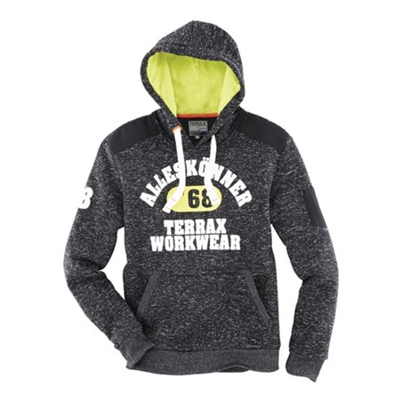 Strickfleecehoody Terrax Workwear Gr.XXXL schwarz melange/limette/orange TERRAX