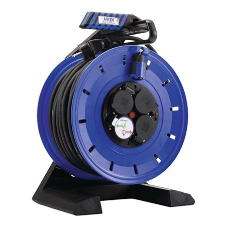 Kabeltrommel 40m H07RN-F 3x1,5 mm² 4 Schutzkon.steckd.Vollkunststoff IP44 HEDI