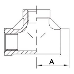 Gewindefitting T-Stück 90Grad IG NPS 1 1/4 Zoll