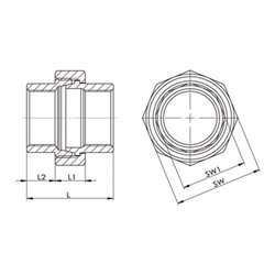 Verschraubung I/I kon.NPS1 1/2 Zoll L 56mm L119mm L218,5mm SPRINGER