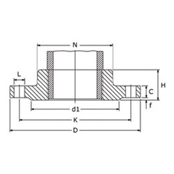 Gewindeflansch EN 1092-1,TYP 13 V4A/1.4571 R 2 1/2 Zoll