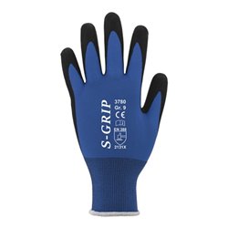 Feinstrick-Handschuh S-Grip Gr.10 blau/schwarz EN 388 PSA II