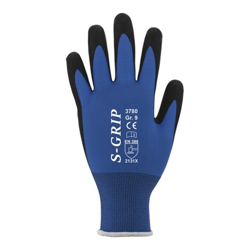 Feinstrick-Handschuh S-Grip Gr.9 blau/schwarz EN 388 PSA II