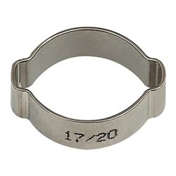Schlauchklemme 2-Ohr VA 1.4301 (W4) Spannber.20-23mm 50St./Beutel RIEGLER