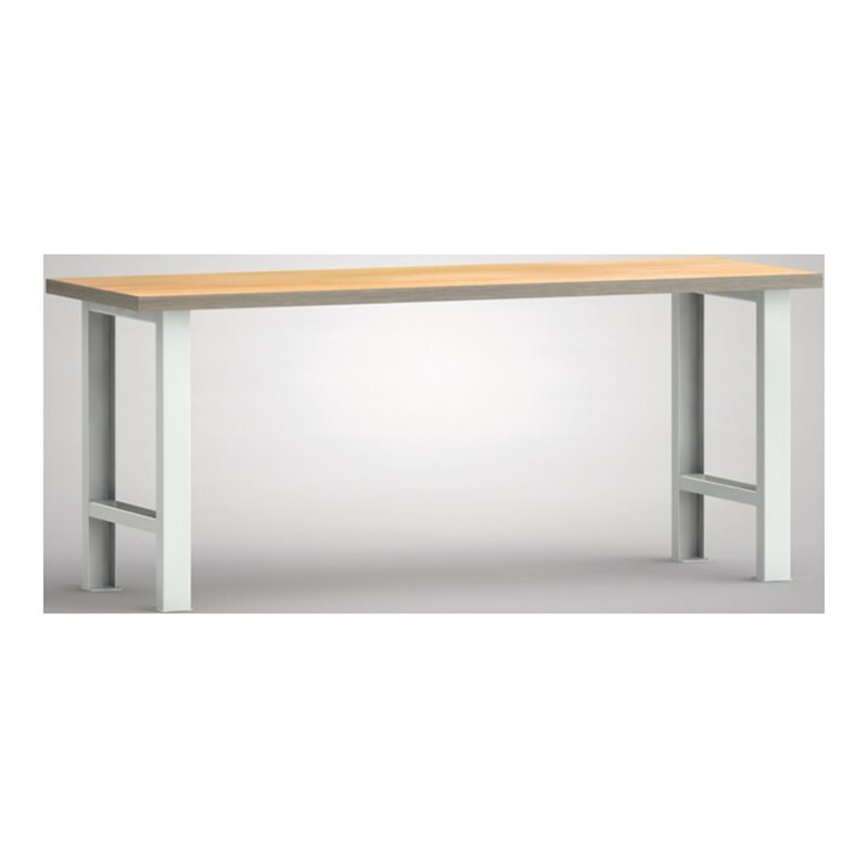 Werkbank B2000xT700xH840mm Buche Multiplex lichtgrau