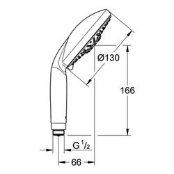 Grohe Handbrause Classic RAINSHOWER 130 mm, 3 Strahlarten Rain/Jet/Pure chrom