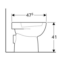 Geberit Stand-Tiefspül-WC RENOVA teilgeschlossene Form Abgang horizontal weiß