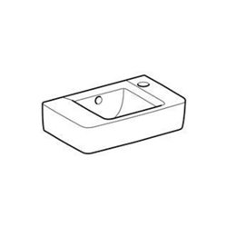 Geberit Handwaschbecken Renova Compact 40x25cm, m ÜL, Hahnloch rechts, weiß