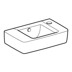 Geberit Handwaschbecken Renova Compact 40x25cm, m ÜL, Hahnloch rechts, weiß