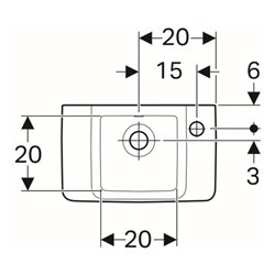 Geberit Handwaschbecken Renova Compact 40x25cm, m ÜL, Hahnloch rechts, weiß