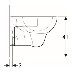 Geberit Wand-WC, Tiefspüler Renova 6/5 l, pergamon