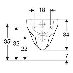 Geberit Wand-WC, Tiefspüler Renova 6/5 l, weiß
