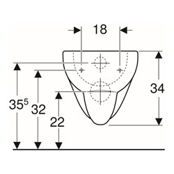 Geberit Wand-WC, Tiefspüler Renova 6/5 l, weiß