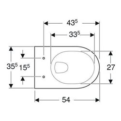 Geberit Wand-WC, Tiefspüler Renova 6/5 l, weiß