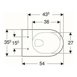 Geberit Wand-WC, Tiefspüler Renova 6/5 l, weiß