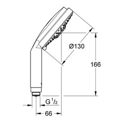 Grohe Handbrause Cosmopolitan RAINSHOWER 130 mm, 3 Strahlarten Rain/Jet/Pure chrom