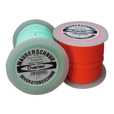 Overmann Maurerschnur L.100 m,D.2,0mmPE grün,Reißkraft 35kg