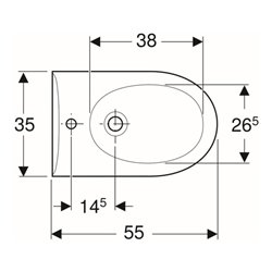 Geberit Wand-Bidet Renova mit Überlauf, weiß