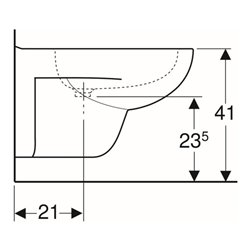 Geberit Wand-Bidet Renova mit Überlauf, weiß