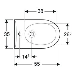 Geberit Wand-Bidet Renova mit Überlauf, weiß