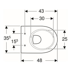 Geberit Wand-WC, Tiefspüler Renova Compact 6/5 l, verkürzte Ausladung, weiß