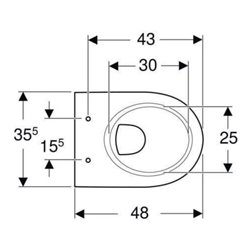 Geberit Wand-WC, Tiefspüler Renova Compact 6/5 l, verkürzte Ausladung, weiß
