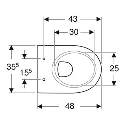 Geberit Wand-WC, Tiefspüler Renova Compact 6/5 l, verkürzte Ausladung, weiß