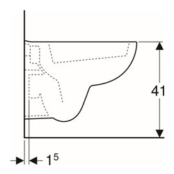 Geberit Wand-WC, Tiefspüler Renova Compact 6/5 l, verkürzte Ausladung, weiß