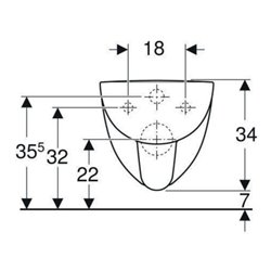 Geberit Wand-WC, Tiefspüler Renova Compact 6/5 l, verkürzte Ausladung, weiß