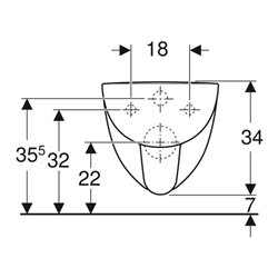 Geberit Wand-WC, Tiefspüler Renova Compact 6/5 l, verkürzte Ausladung, weiß