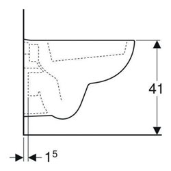 Geberit Wand-WC, Tiefspüler Renova Compact 6/5 l, verkürzte Ausladung, weiß
