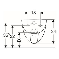 Geberit Wand-WC, Tiefspüler Renova Compact 6/5 l, verkürzte Ausladung, weiß