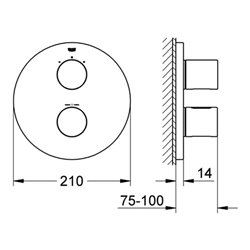 Grohe Wannen-Thermostat C GROHTHERM 3000 chrom