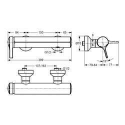 Ideal Standard Einhebel-Brausearmatur MELANGE AP chrom