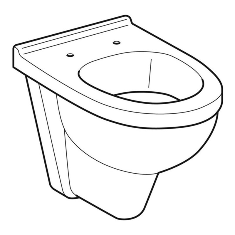 Geberit Wand-Tiefspül-WC RENOVA COMFORT erhöht, mit Spülrand weiß