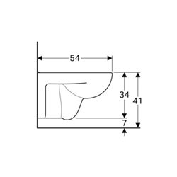 Geberit Wand-WC, Tiefspüler Renova Plan 6/5 l, weiß KeraTect