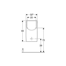 Geberit Urinal Renova Plan Abgang hinten, wasserlos, weiß KeraTect