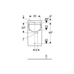 Geberit Urinal Renova Plan weiß, Zulauf/Abgang hinten