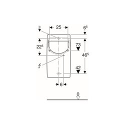 Geberit Urinal Renova Plan weiß, Zulauf/Abgang hinten