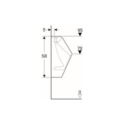 Geberit Urinal Renova Plan weiß, Zulauf/Abgang hinten